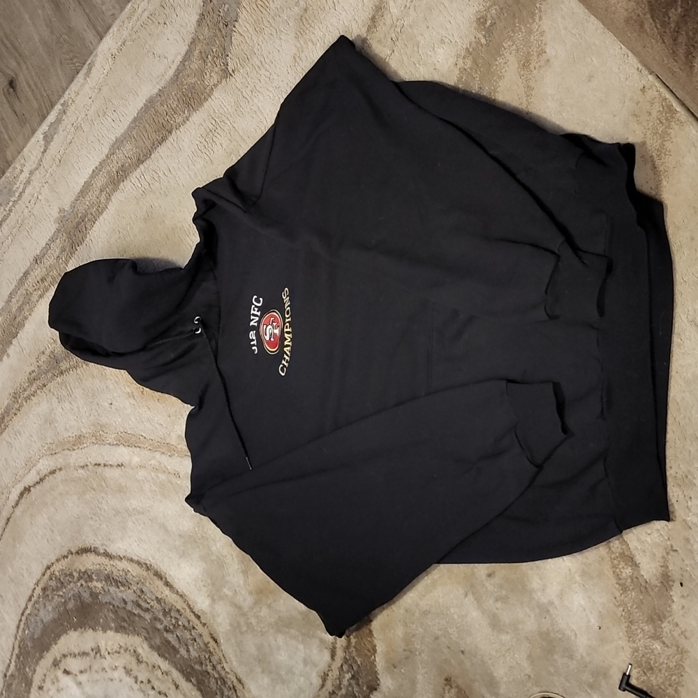 Black San Francisco 49ers Hoodie Sweatshirt flawed